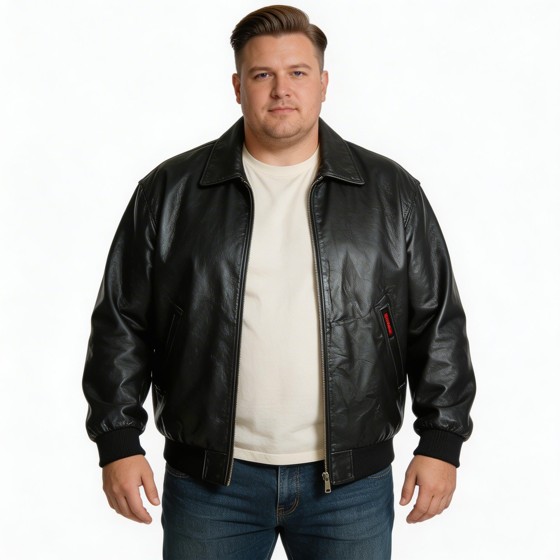 Black leather jacket for man.