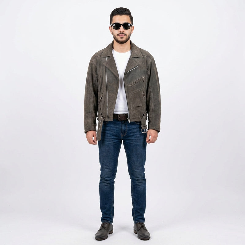 Brown leather jacket for man.