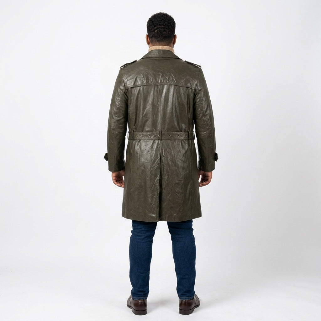 Dark brown leather jacket for man.