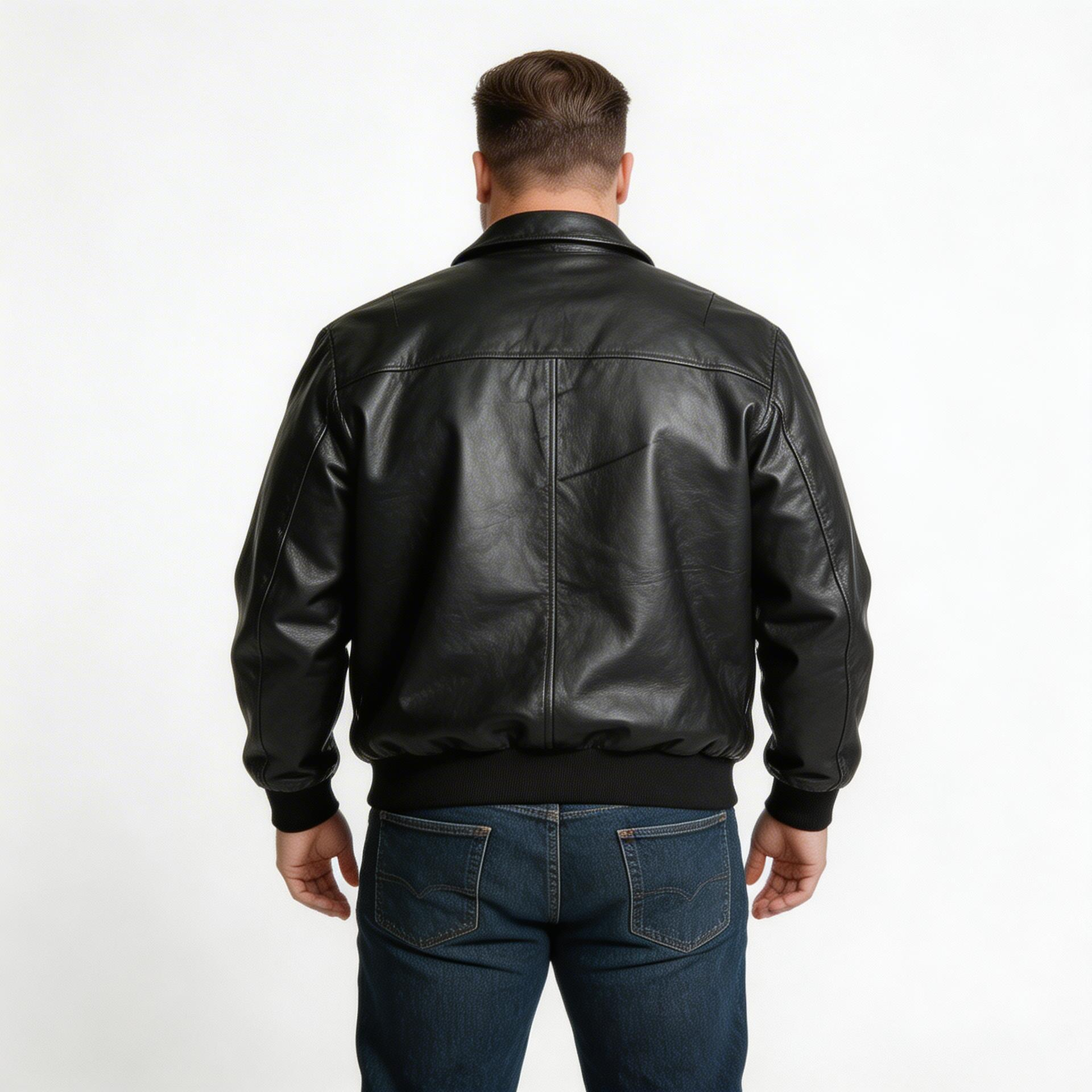 Black leather jacket for man.