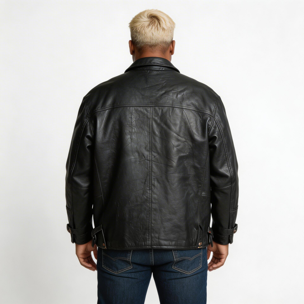 Black leather jacket for man.