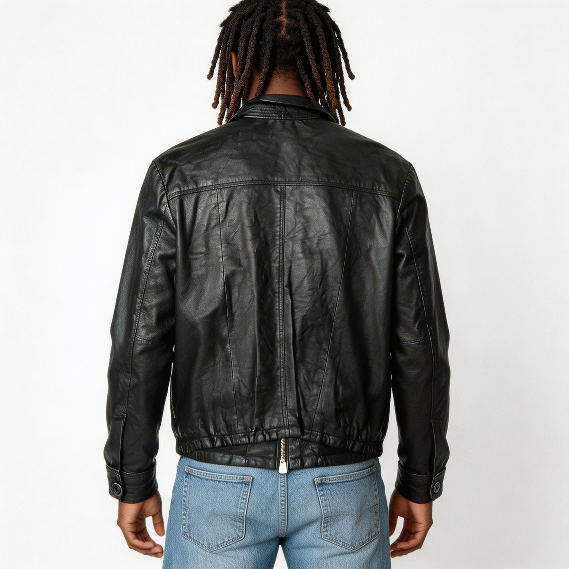 Black leather jacket for man.