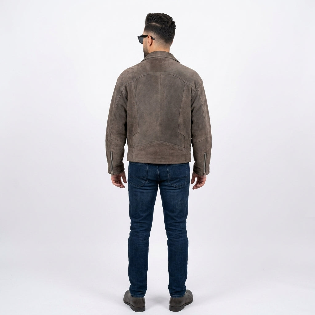 Brown leather jacket for man.