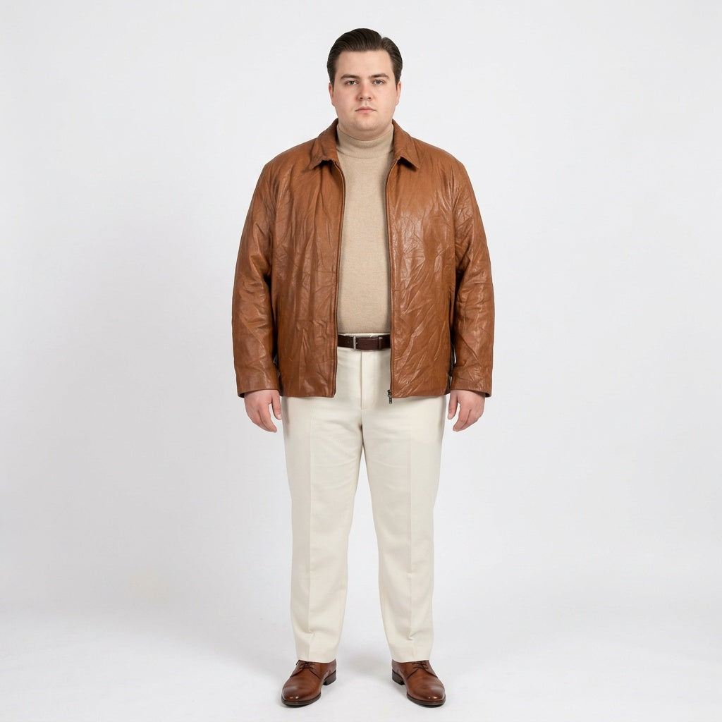 Brown leather jacket for man.