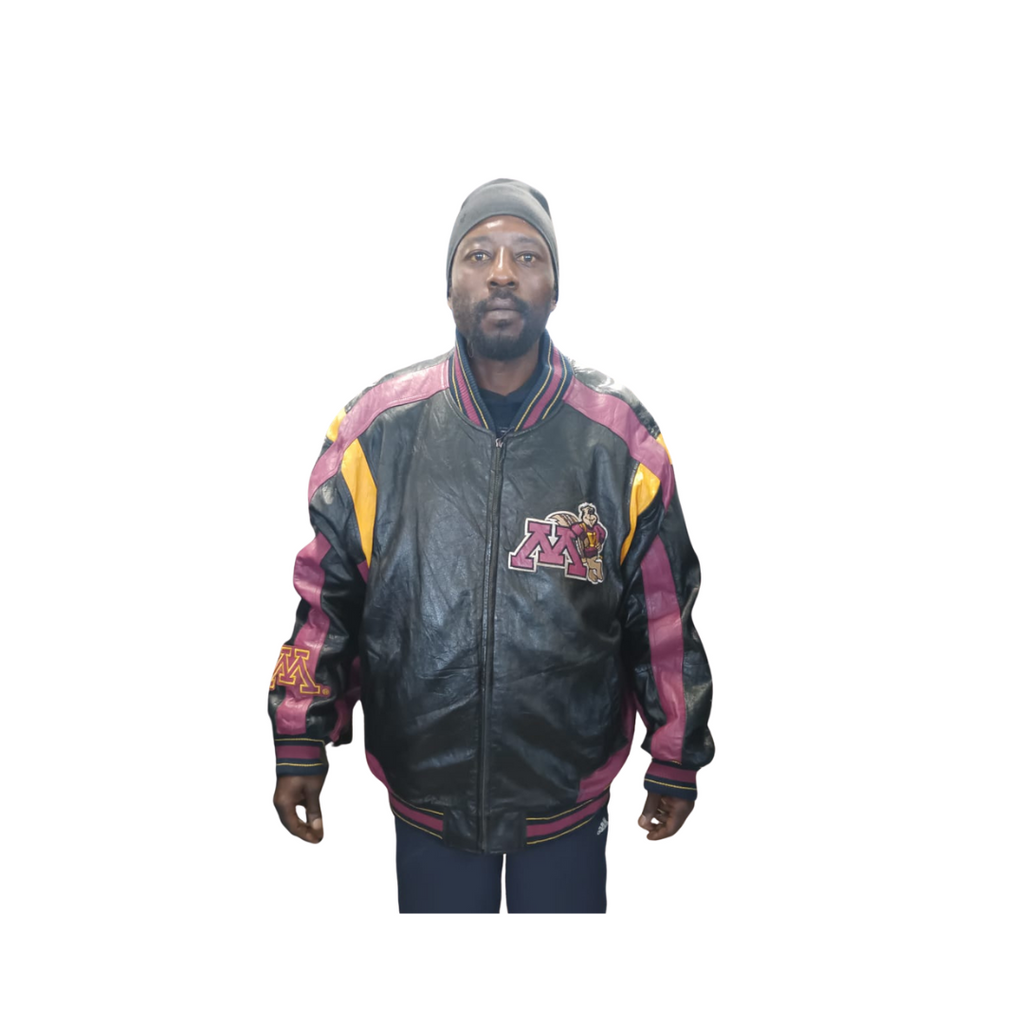 USA/Minnesota Leather Jacket - Custom Design - Size L